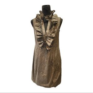 Andrew Marc A-Line Dress, Grey Animal Print Size 12